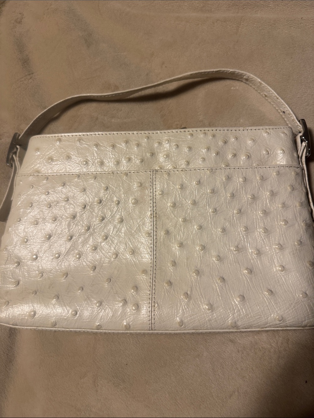 Preston & York Cream genuine leather - Classic Women's Handbag